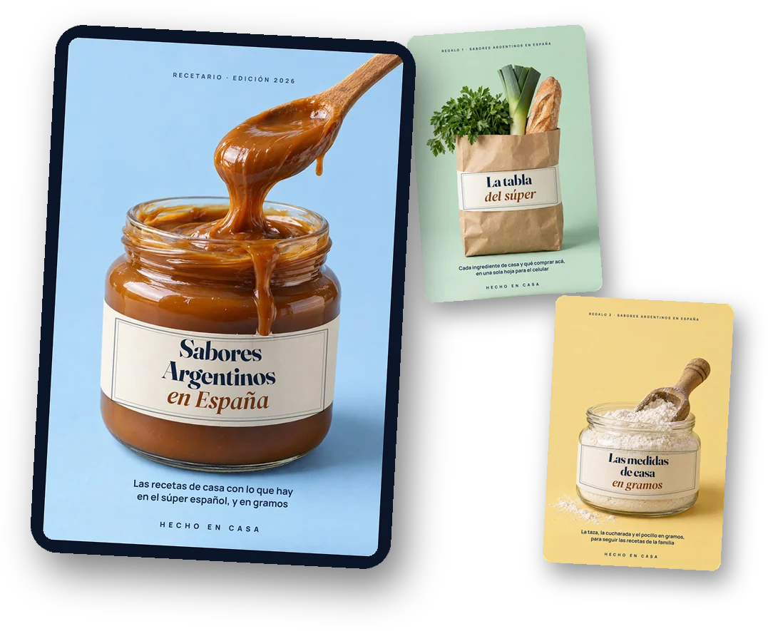El libro Sabores Argentinos en España con sus 2 regalos